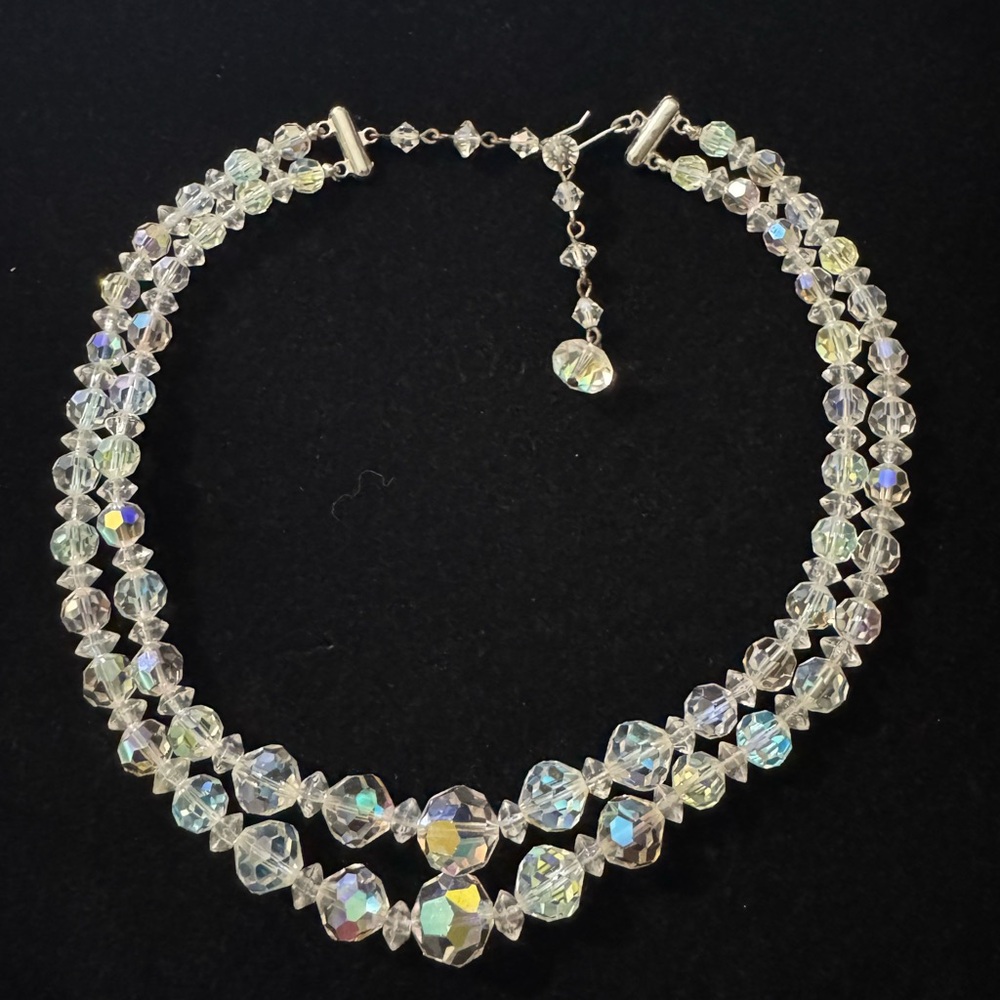 Crystal Aurora Borealis Two-Strand Choker Necklace